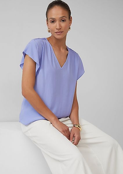 s.Oliver BLACK LABEL Kurzarmbluse Fließende Viskosebluse günstig online kaufen