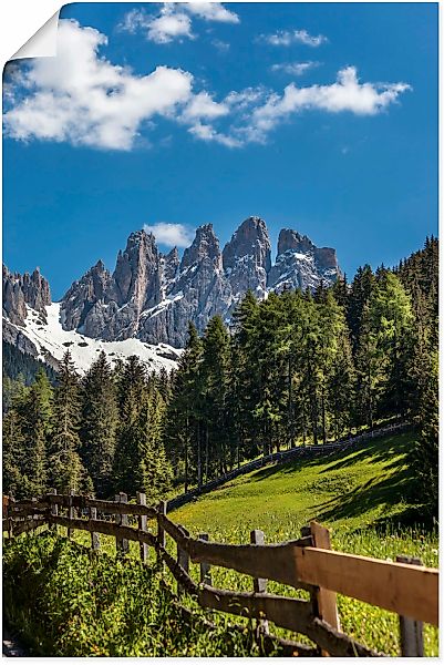 Artland Wandbild "Villnösstal mit Dolomiten, Südtirol" Berge & Alpenbilder günstig online kaufen