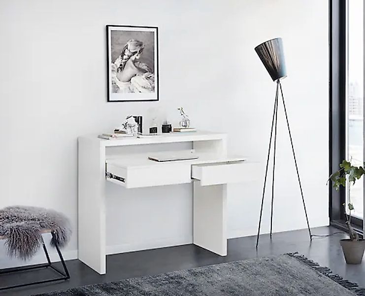 Woodman Schreibtisch "Console10", puristisches Design, Breite 36 - 56 cm günstig online kaufen