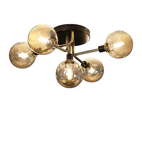 Nettlife LED Deckenleuchte Wohnzimmer Rauchgraues/Gold 5 günstig online kaufen