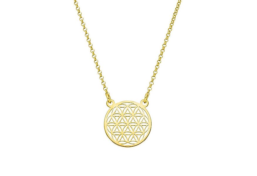 SCHOSCHON Kette mit Anhänger Blume des Lebens (Rollokette, Lebensblume Anhä günstig online kaufen