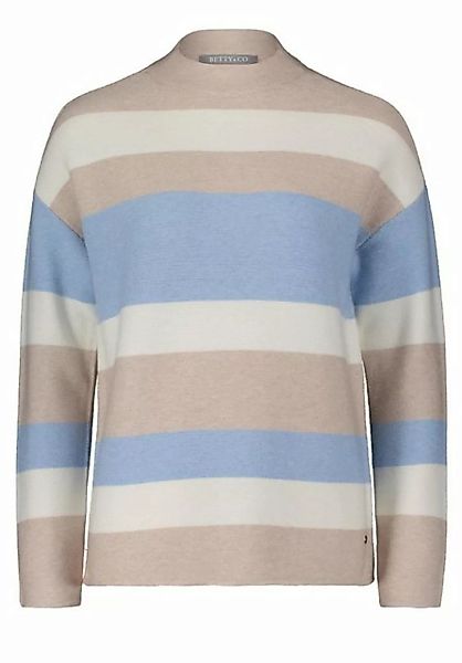 Betty&Co Sweatshirt Strickpullover Lang 1/1 Arm, Camel/Light Blue günstig online kaufen