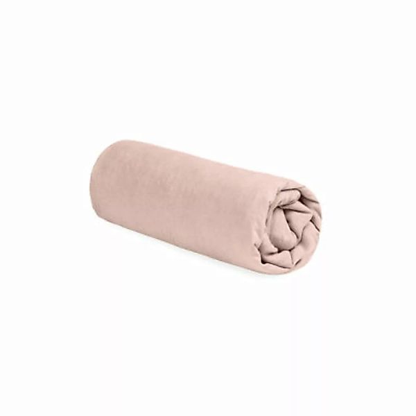 Spannbetttuch 90 x 190 cm  textil rosa / 90 x 190 cm - Leinen gewaschen - A günstig online kaufen