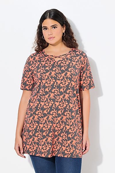 Ulla Popken T-Shirt T-Shirt Zierbänder V-Ausschnitt günstig online kaufen