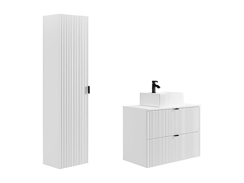 Waschbeckenunterschrank hängend mit Aufsatzwaschbecken & Badhochschrank - S günstig online kaufen