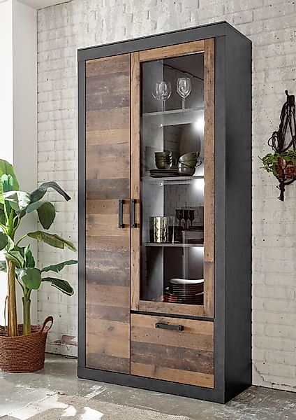 Home affaire Vitrine "BROOKLYN", Höhe ca. 200 cm günstig online kaufen