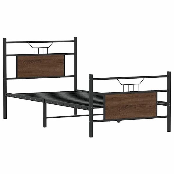 vidaXL Bettgestell Ohne Matratze Braun Eiche 75x190 cm Holzwerkstoff 410684 günstig online kaufen