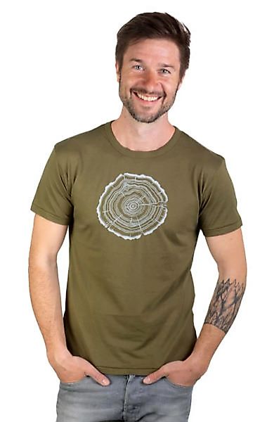 Bambus Shirt Fairwear Für Herren "Treeslice" In Moss Green günstig online kaufen