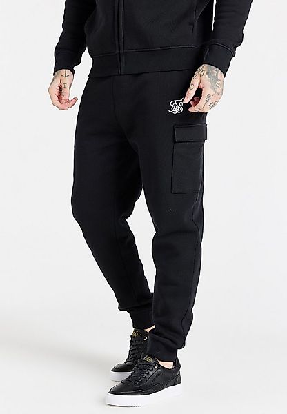 Siksilk Jogger Pants SikSilk Herren Schwarze Essential Cargo Jogginghose günstig online kaufen