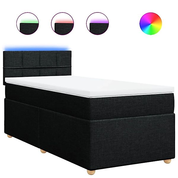 vidaXL Boxspringbett mit Matratze Schwarz 90x190 cm Stoff 3288837 günstig online kaufen