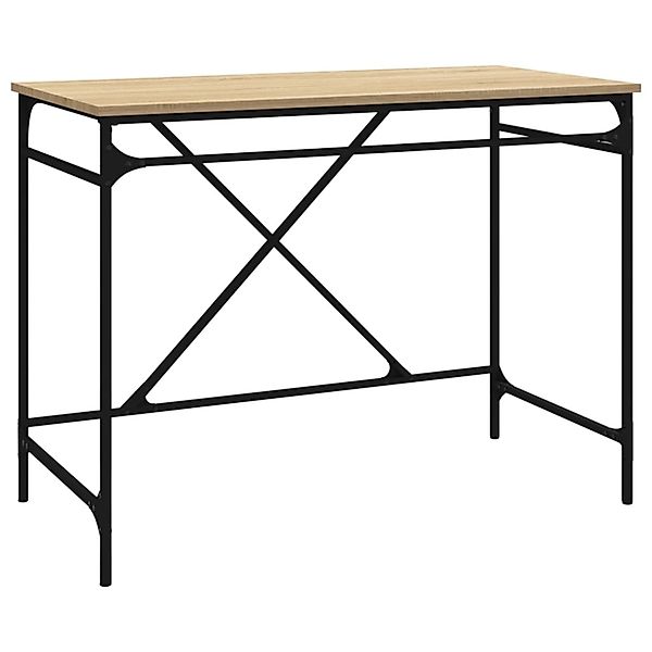 vidaXL Schreibtisch Sonoma-Eiche 100x50x75 cm Holzwerkstoff und Eisen 82672 günstig online kaufen