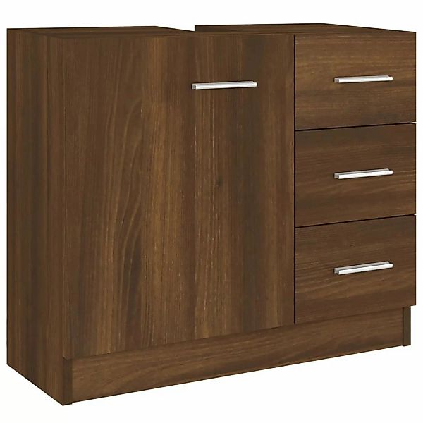 vidaXL Waschbeckenschrank Braun Eichen-Optik 63x30x54 cm Holzwerkstoff günstig online kaufen