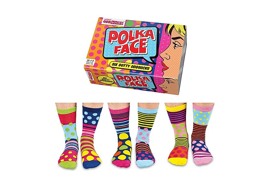 United Oddsocks Freizeitsocken Verrückte Socken Oddsocks Polka Face für Fra günstig online kaufen