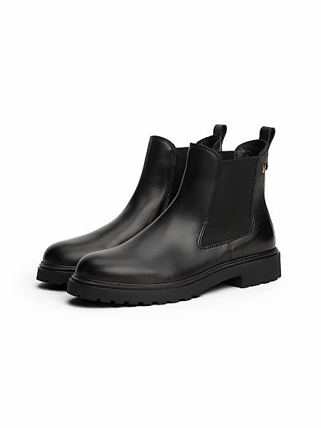 Tommy Hilfiger Chelseaboots "TH LEATHER CLEATED CHELSEA", Blockabsatz, Stie günstig online kaufen