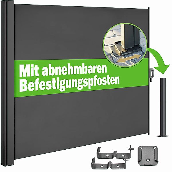 Seitenmarkise Nosara Anthrazit 160x300cm ausziehbar günstig online kaufen