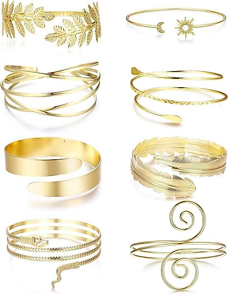 LuxusKollektion Schmuckset 6/8 Stück Goldene Armmanschetten günstig online kaufen