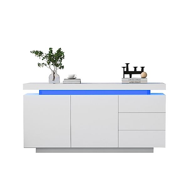 OKWISH Sideboard Schubladenkommode (Hochglanz mit LED günstig online kaufen