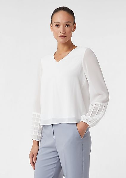 comma Langarmbluse Viskose Chiffon Bluse mit günstig online kaufen
