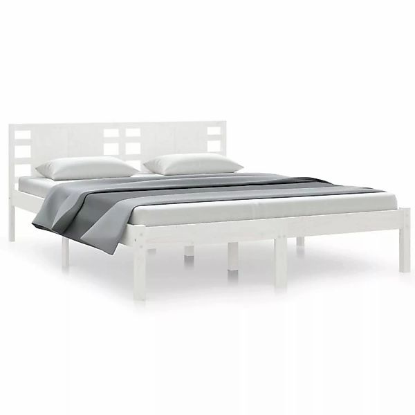 vidaXL Massivholzbett Weiß 150x200 cm 5FT King Size1156721 günstig online kaufen