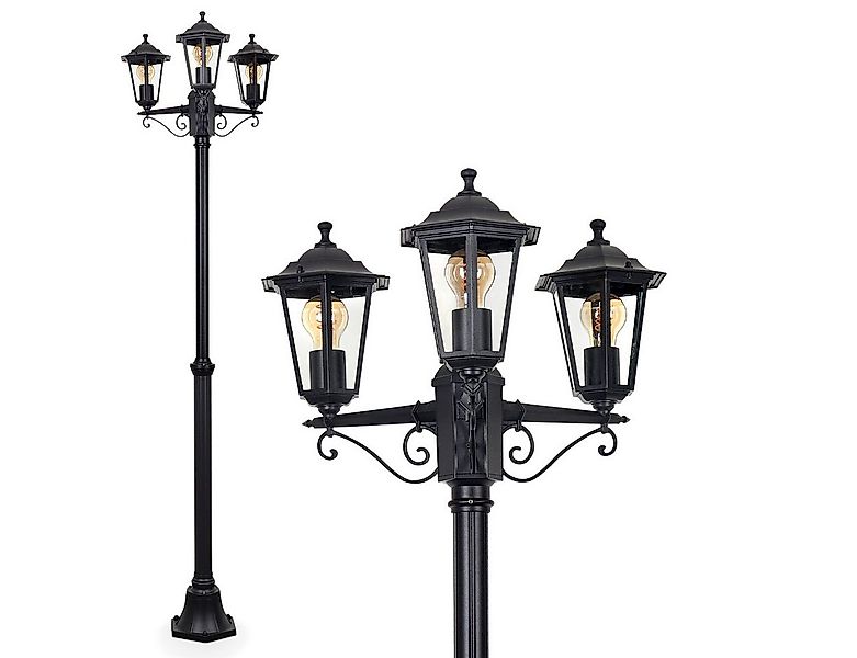 hofstein Außen-Stehlampe Wegeleuchte aus Metall/Glas in Schwarz/Klar, ohne günstig online kaufen