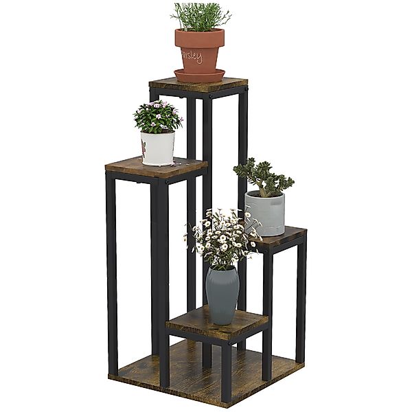 Outsunny Pflanzentreppe Pflanzenständer mit 4 Ebenen (Pflanzenregal, 1 St., günstig online kaufen
