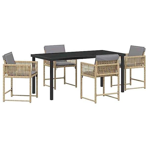 vidaXL Garten Essgruppe 5-Tlg Beige Poly Rattan 3380767 günstig online kaufen