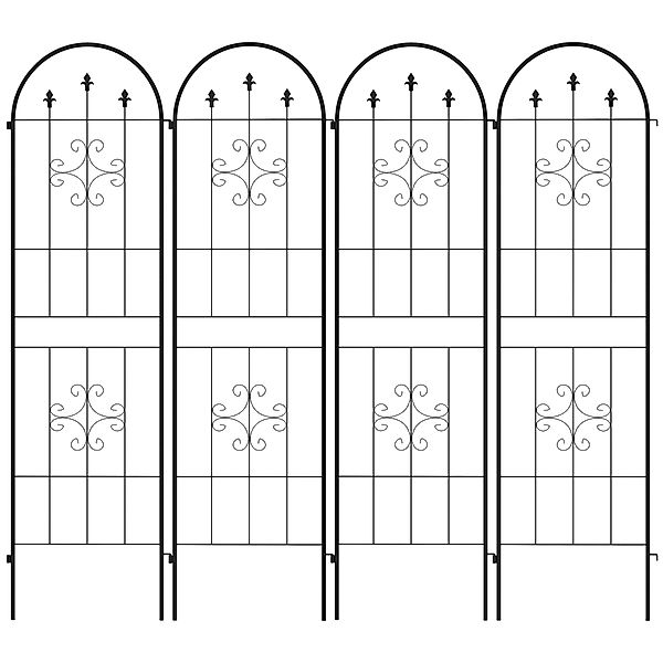 Outsunny Lot de 4 Garten-Trellis, Pflanzenstützstütze aus Stahl, 50 x 180 c günstig online kaufen