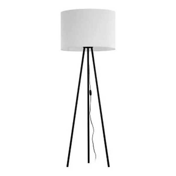 Stehlampe Metall Stoff 165 cm Dreibein Schwarz Weiß E27 günstig online kaufen