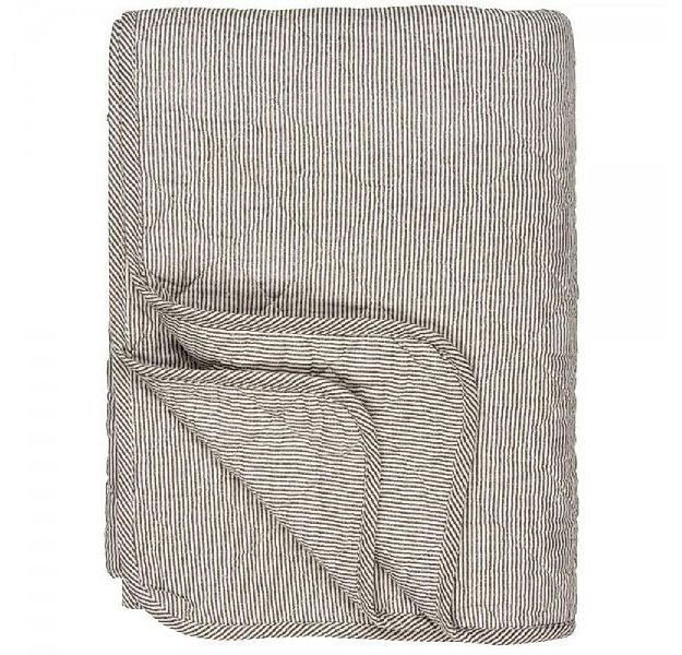 Wohndecke Ib Laursen Tagesdecke Quilt Weiß Erdfarben Gestreift (130x180cm), günstig online kaufen