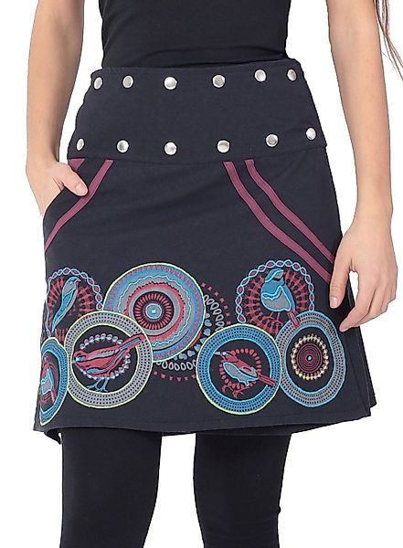 PUREWONDER Wickelrock Damen Rock mit Vögeln günstig online kaufen