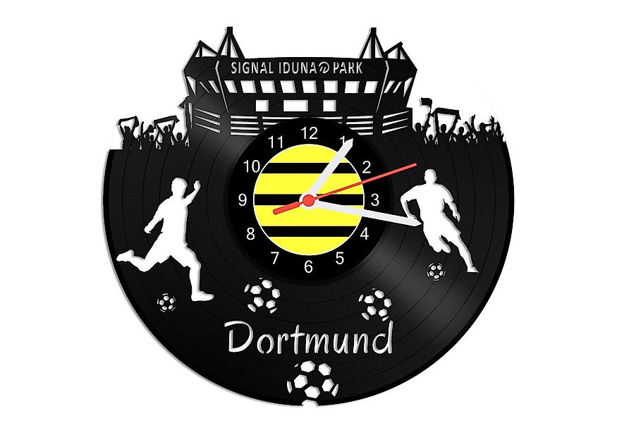 GRAVURZEILE Wanduhr Schallplattenuhr Dortmund - 100% Vereinsliebe - Fußball günstig online kaufen
