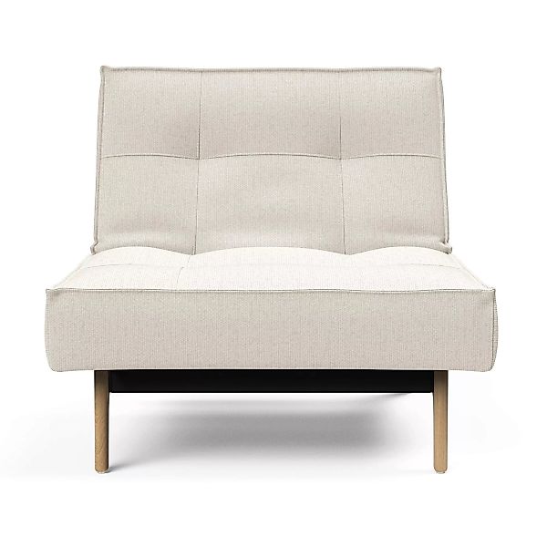 Innovation - Splitback Sessel Eiche - off-white/Stoff 531 Bouclé Off White/ günstig online kaufen