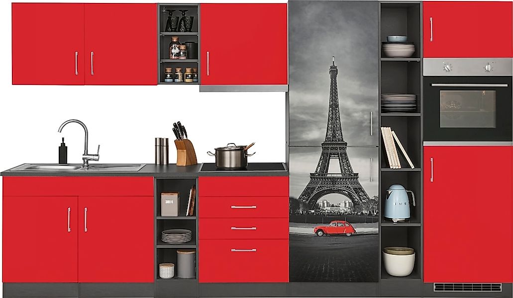 HELD MÖBEL Küchenzeile "Paris", mit E-Geräten, Breite 390 cm günstig online kaufen