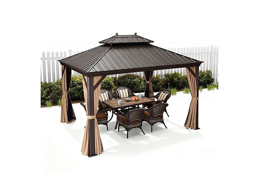 PURPLE LEAF Pavillon Außenbereich Alu Gartenpavillon mit Stahldach Hardtop günstig online kaufen