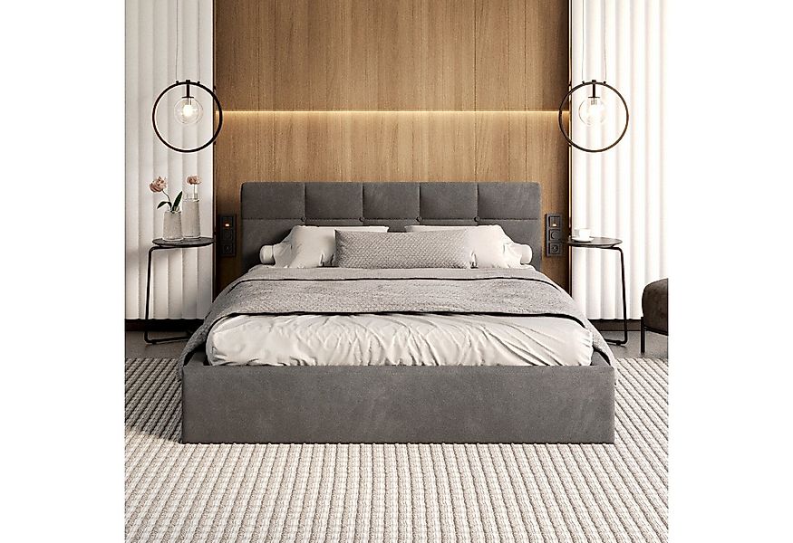 FDM Polsterbett VEGAS Bettkasten MADE IN EU - mit hochwertigem Velours Bezu günstig online kaufen