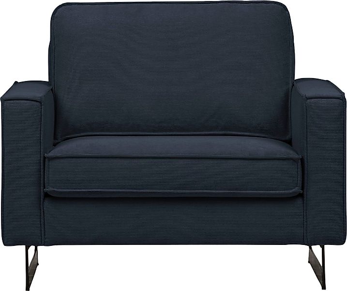 Home affaire Loveseat "Pinto 105 cm, Cord, Chenille, Lederoptik" mit Keder, günstig online kaufen