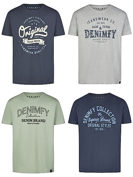 DENIMFY T-Shirt Herren Printshirt DFNuri Regular Fit (Vorteilspack, 4-tlg) günstig online kaufen