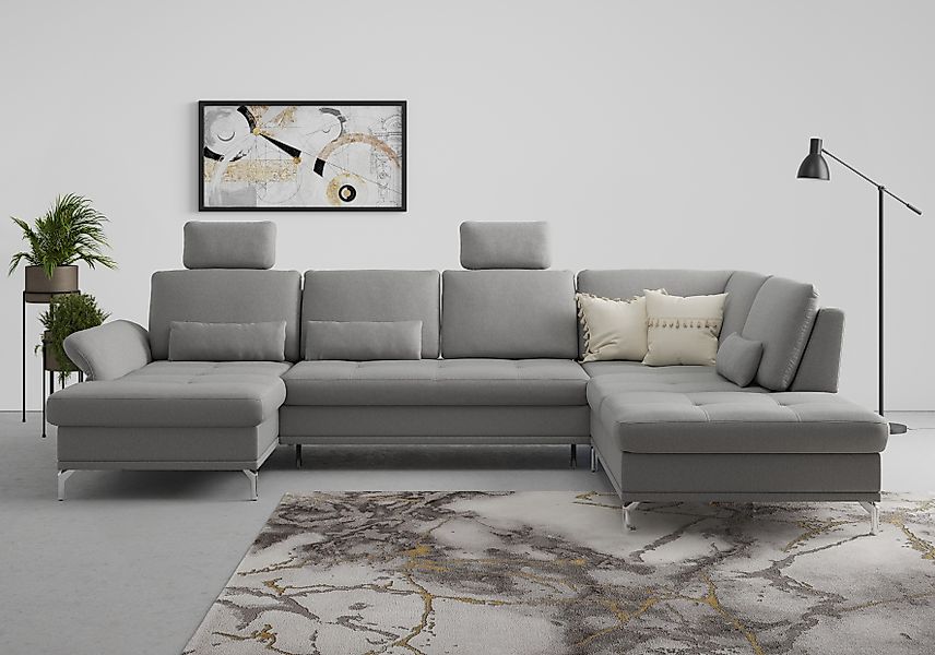 Home affaire Wohnlandschaft »Palm Beach U-Form« Federkern, mit Sitztiefenve günstig online kaufen