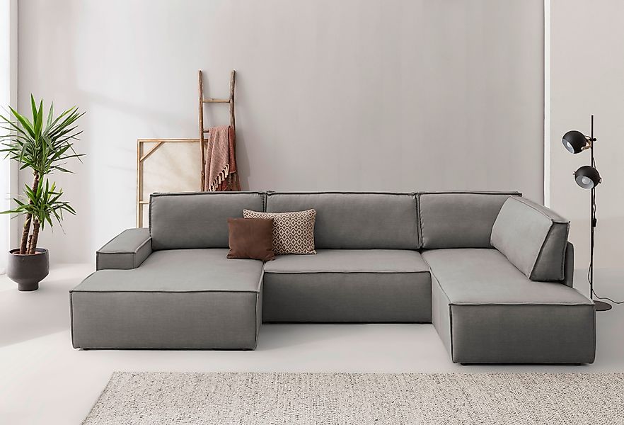 Home affaire Wohnlandschaft "SHERWOOD 329 cm, U-Form, Schlafsofa,", Schlaff günstig online kaufen