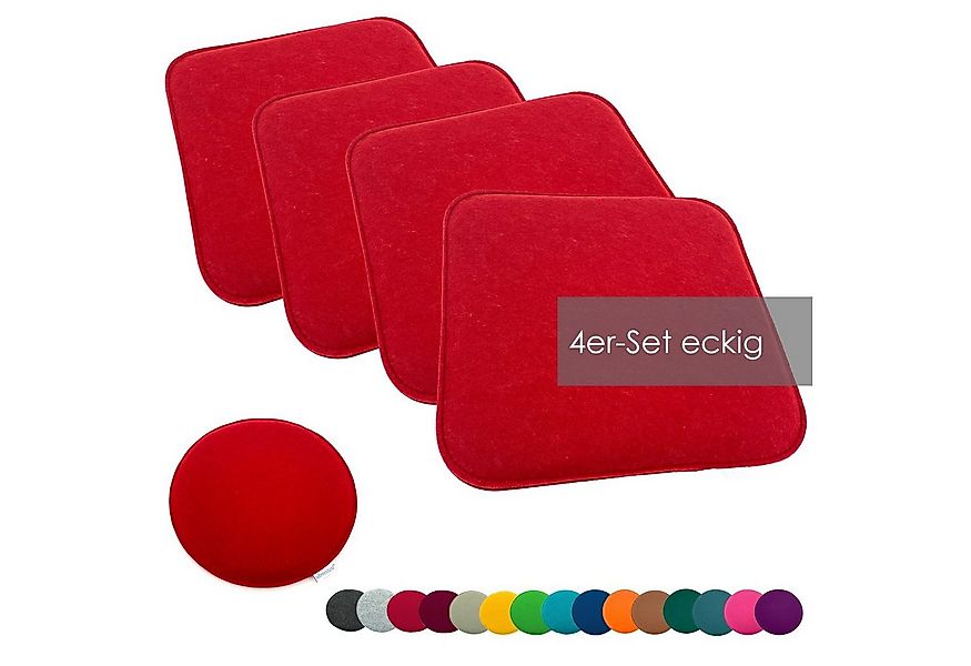 heimtexland Sitzkissen Filz Sitzauflage Stuhlkissen Bankkissen abwaschbar, günstig online kaufen