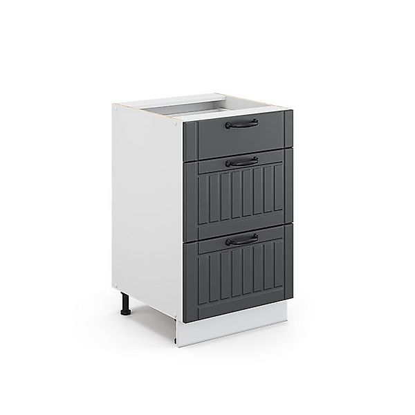 Vicco Küchenunterschrank Fame-Line Anthrazit/Weiß 50 cm ohne Arbeitsplatte günstig online kaufen