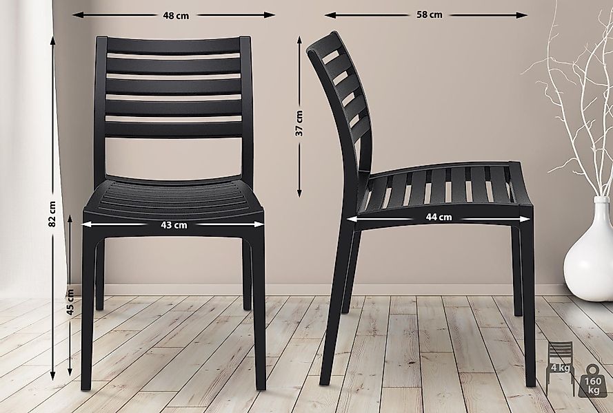 CLP Gartenstuhl Ares, Kunststoff, stapelbar, wetterfest, günstig online kaufen