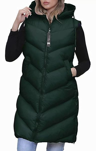 RMK Longweste Damen Steppweste Lang Weste Mantel Ärmellos Jacke Outdoor War günstig online kaufen