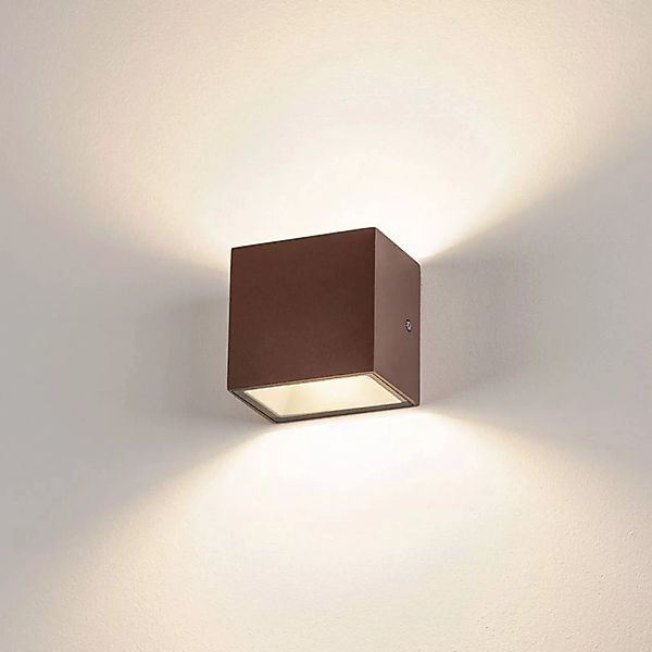 SLV Sitra Cube LED-Außenwandlampe, rost günstig online kaufen