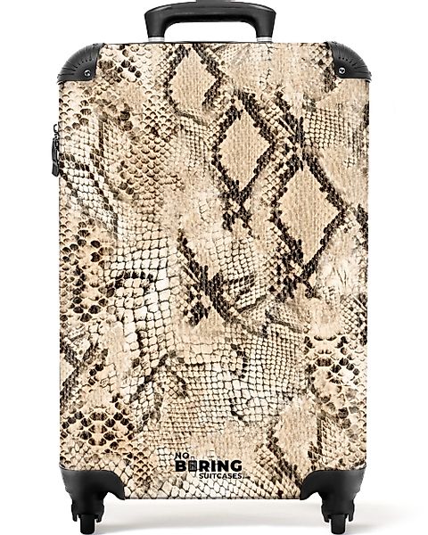 NoBoringSuitcases.com© Hartschalen-Trolley Schlangendruck - Beige 55x35x20c günstig online kaufen
