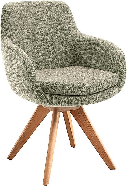 Musterring Esszimmerstuhl »Tavia« (Set) 2 Stk. Chenille Stativgestell Eiche günstig online kaufen