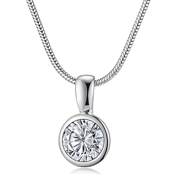 Materia Kettenanhänger Damen Silber Zirkonia Rund günstig online kaufen