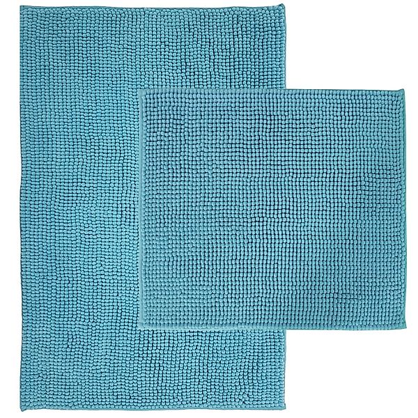NYVI Badematte Badematten Set 2 teilig Chenille 50x80 Badematte und 45x50 W günstig online kaufen