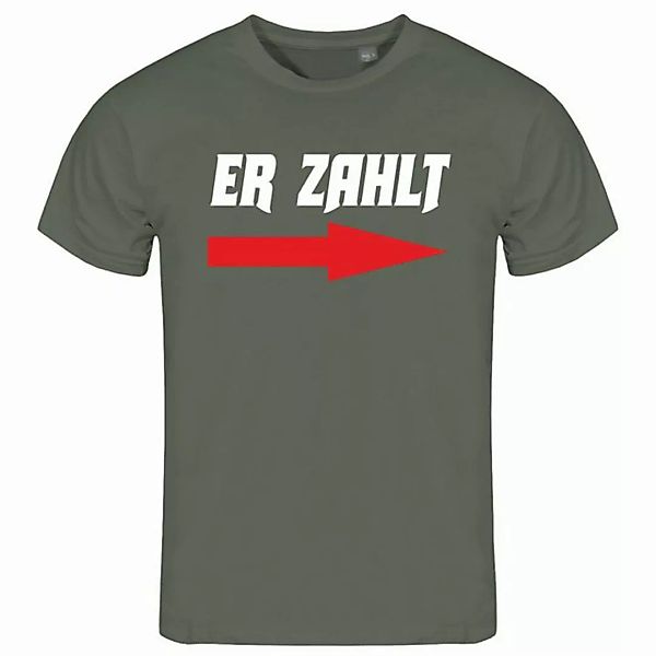 deinshirt Print-Shirt Herren T-Shirt Er zahlt Funshirt mit Motiv günstig online kaufen