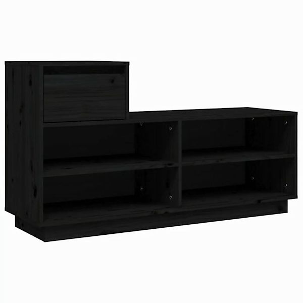 vidaXL Schuhschrank Schuhregal Schwarz 110x34x61 cm Massivholz Kiefer günstig online kaufen